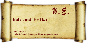 Wohland Erika névjegykártya